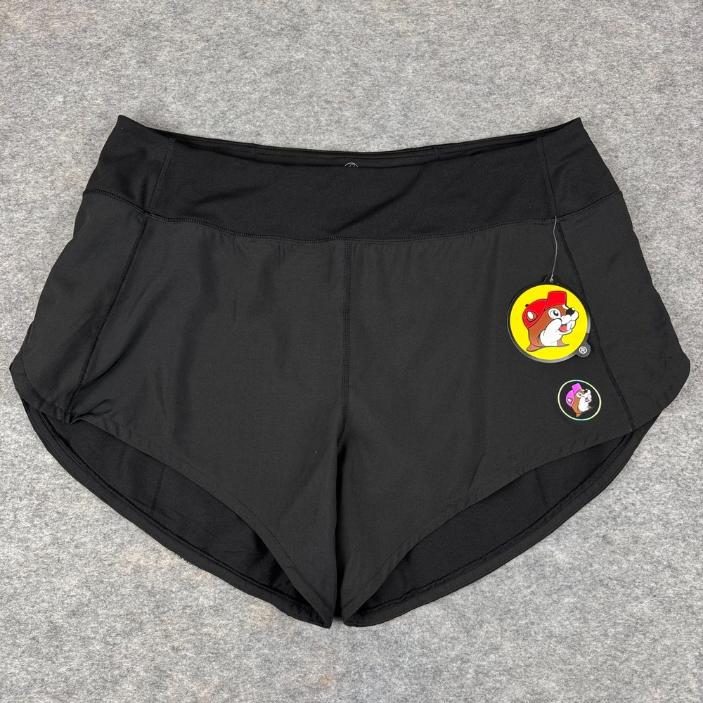 Buc-ee's Performance Athletic Shorts 4" Lined Black Womens 2XL XXL